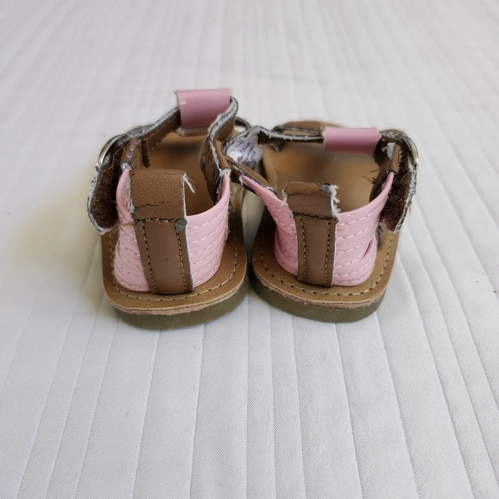 Rising Star Brown and Pink Kids Sandals